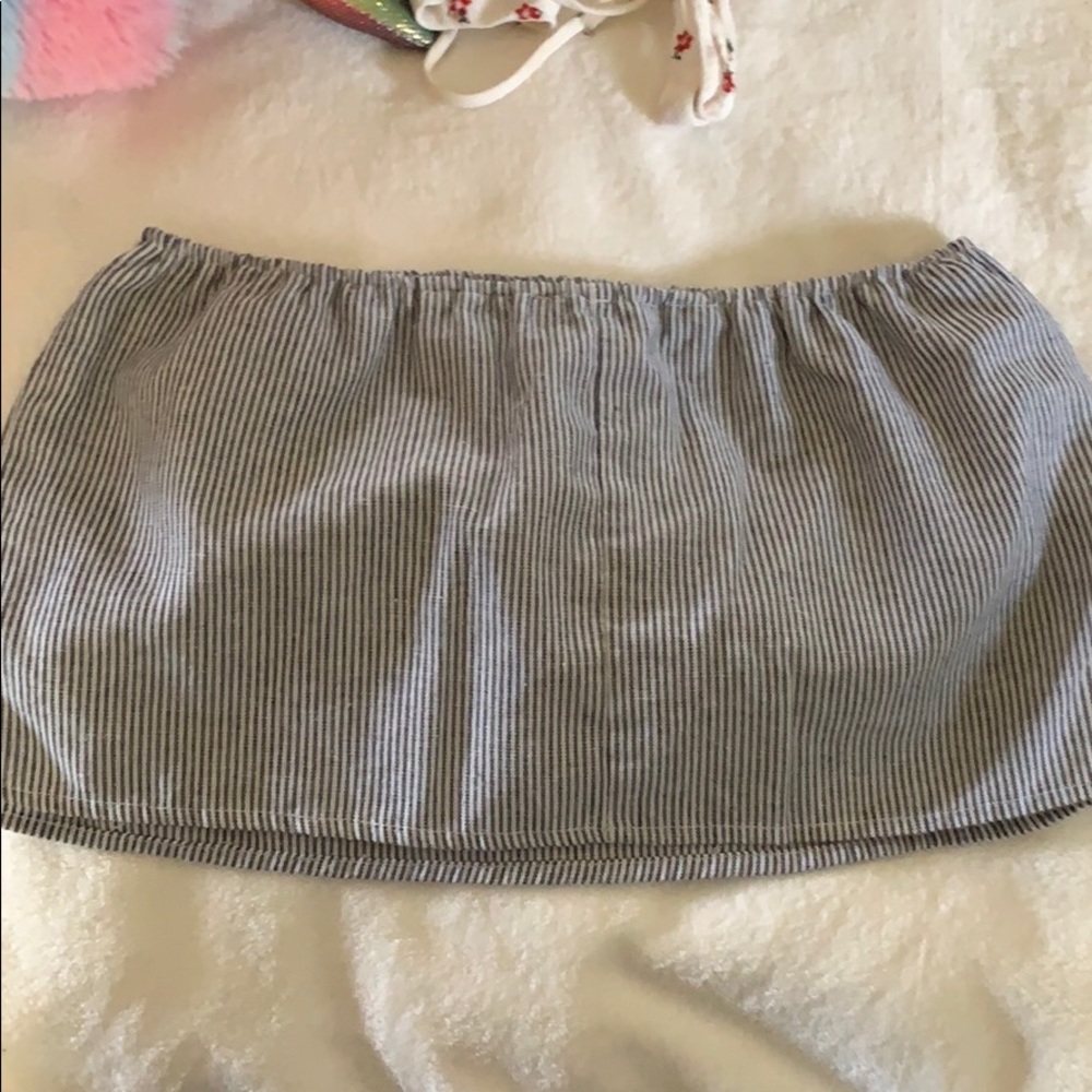 Striped strapless brandy Melville top